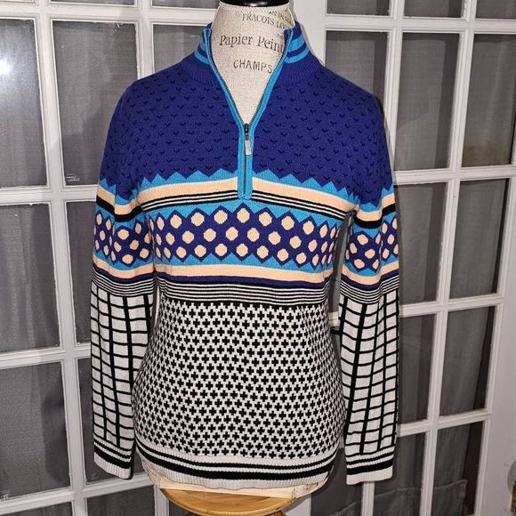 Neve Womens Wool Blend 1/4 Zip Pullover Sweater Medium - Picture 1 of 4